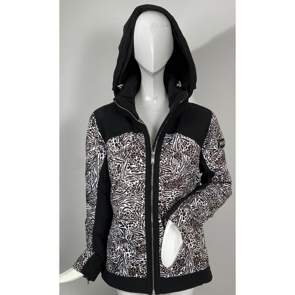 NEW $490 Nils Camilla Ski Jacket! 8 White & Black Animal Print Waterproof